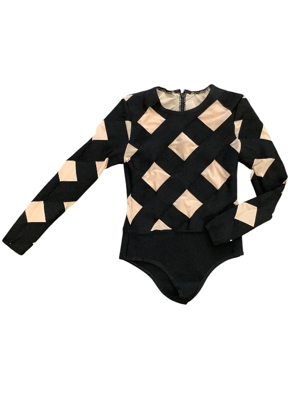 Bodysuit By Clothes Mentor In Black & Tan, Size: L