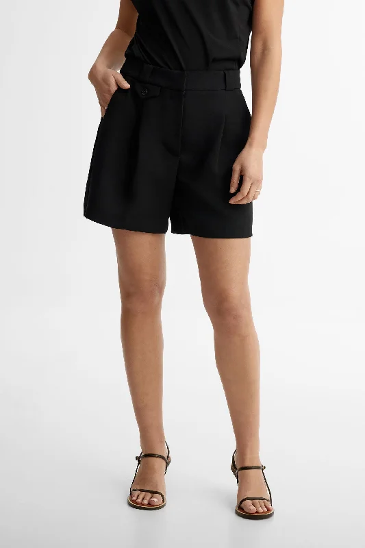 Short taille haute à plis - Femme