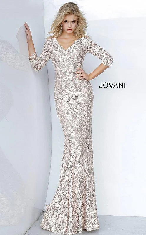 Jovani 03350 Long Formal Fitted Lace Gown