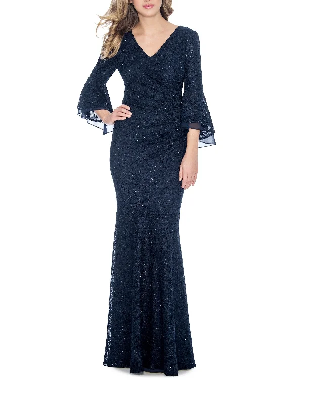 Decode 1.8 Flounce Sleeve Formal Long Lace Dress