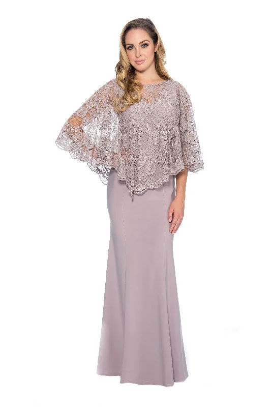 Decode 1.8 Cape Sleeve Long Formal Dress Plus Size