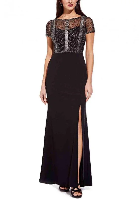 Adrianna Papell AP1E204830 Long Short Sleeve Formal Dress