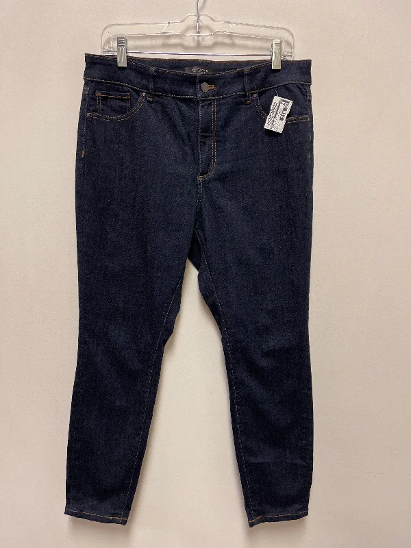 Jeans Skinny By Ann Taylor In Blue Denim, Size: 12p