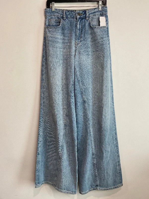 Jeans Wide Leg By Zara In Blue Denim, Size: 6