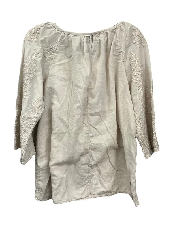 Cream Blouse 3/4 Sleeve Belle Point, Size S