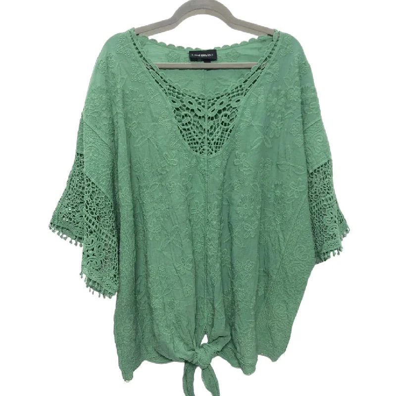 Green Blouse Short Sleeve Lane Bryant, Size 26