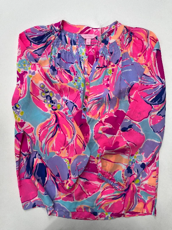 Multi-colored Blouse Long Sleeve Lilly Pulitzer, Size Xs