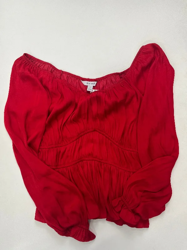 Red Blouse Long Sleeve Nine West Apparel, Size M