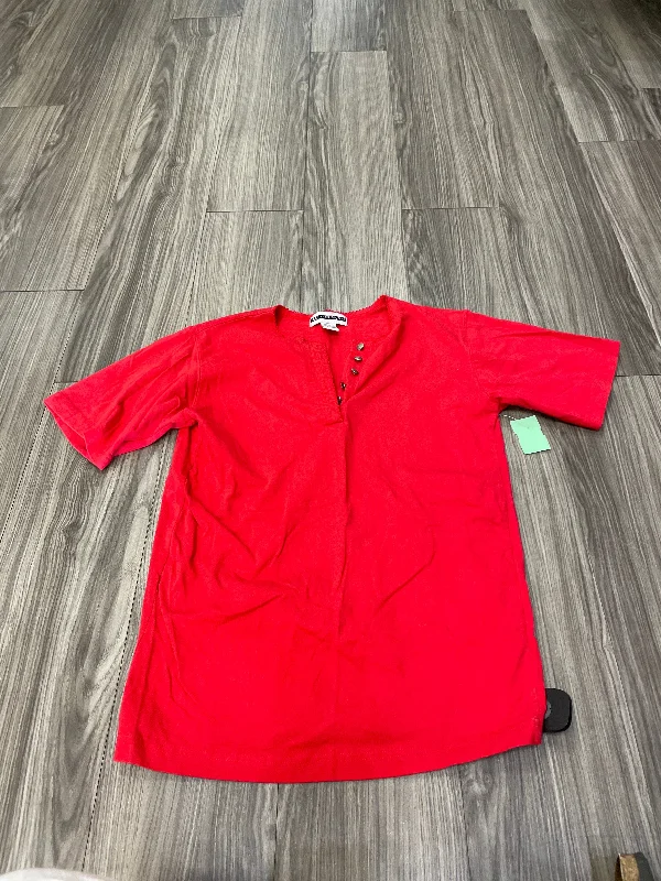 Red Blouse Short Sleeve Jennifer Moore, Size S