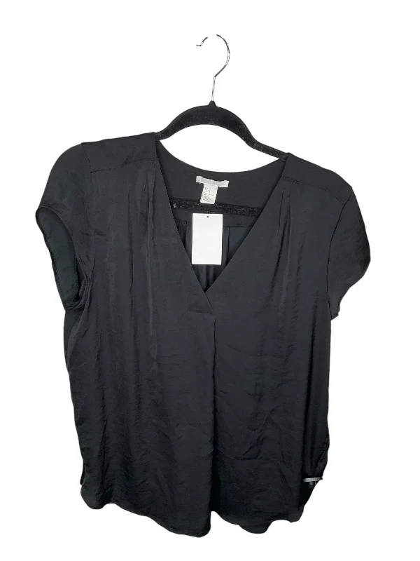 Top Short Sleeve By H&m In Black, Size: L