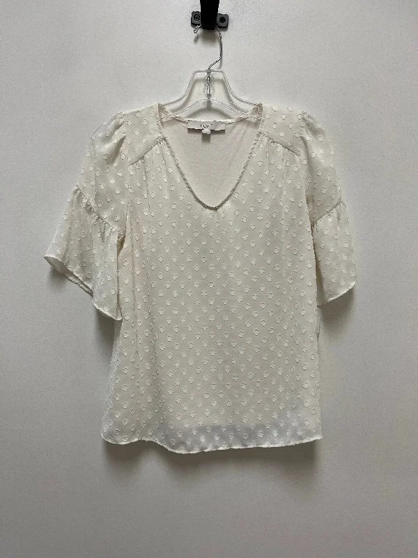 Top Short Sleeve By Loft In Cream, Size: Xs