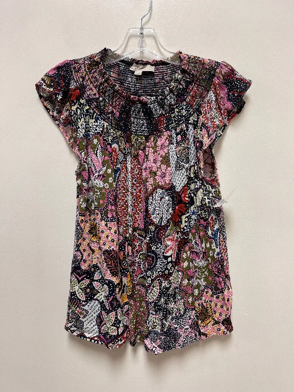 Top Short Sleeve By Loft In Multi-colored, Size: S