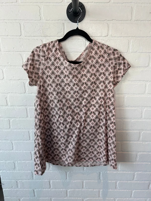 Top Short Sleeve By Pure Jill In Brown & Pink, Size: Xs