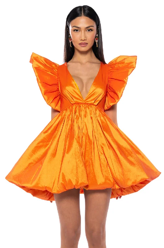 CLEMENTINE BUTTERFLY SLEEVE MINI DRESS