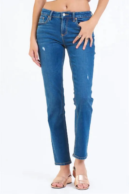 Blaire High Rise Slim Straight Jeans In St. Tropez