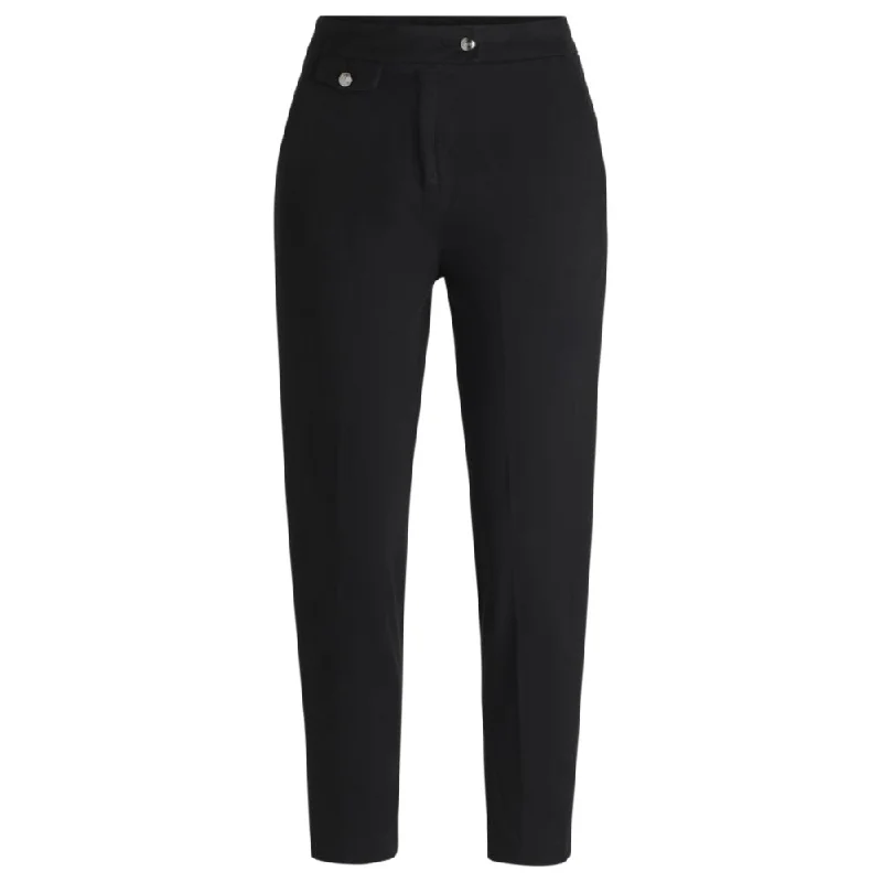 Casual trousers in stretch-cotton satin