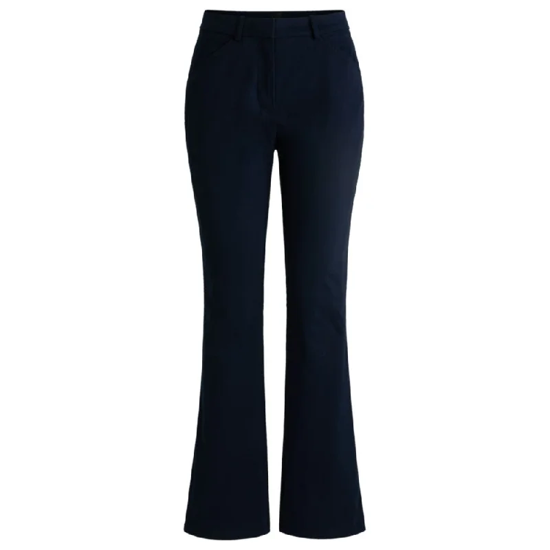 Flared trousers in brushed stretch cotton