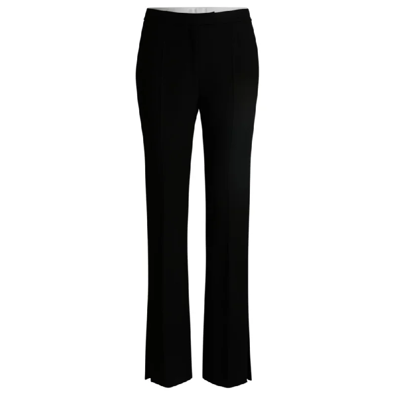 High-waisted slim-fit trousers with flared leg