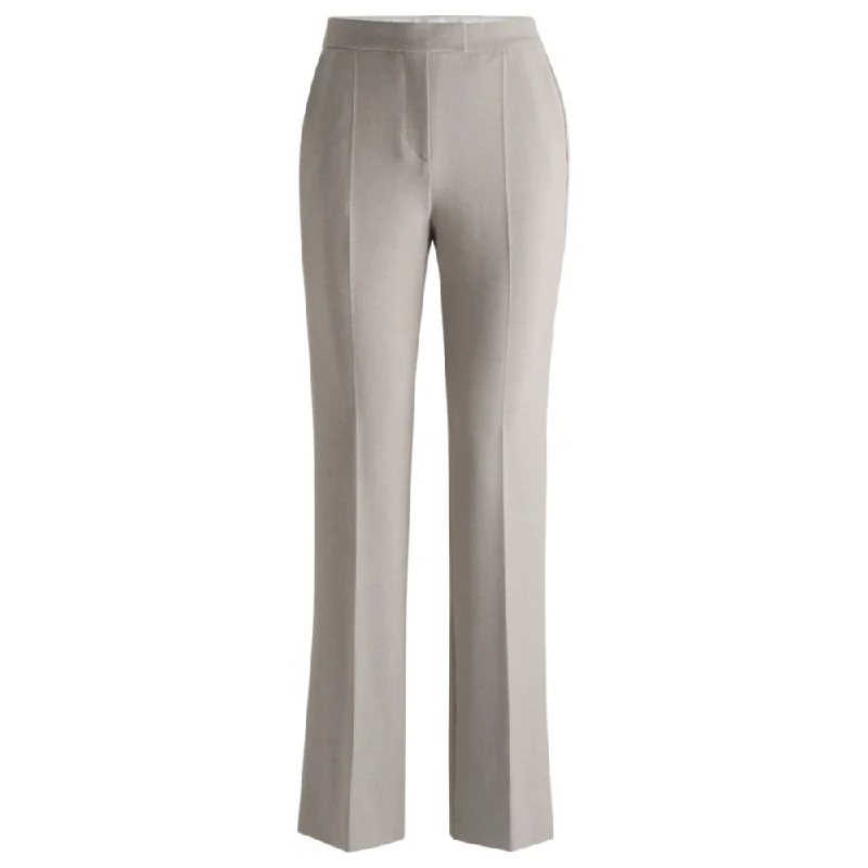 High-waisted trousers with flared leg