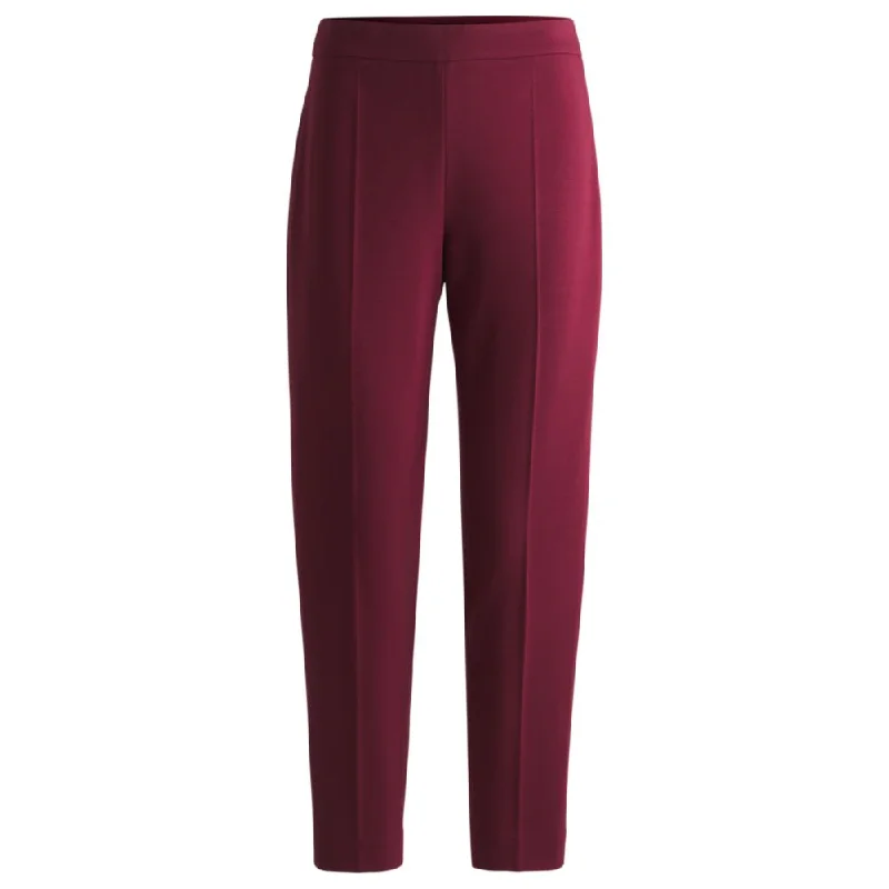 Regular-fit trousers in stretch fabric with tapered leg