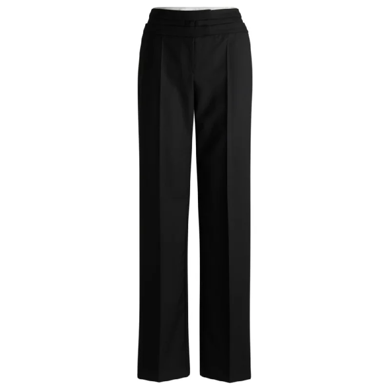 Regular-fit trousers in virgin-wool twill