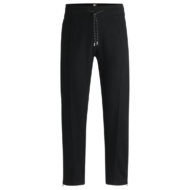 Regular-fit trousers in wool with zip hems