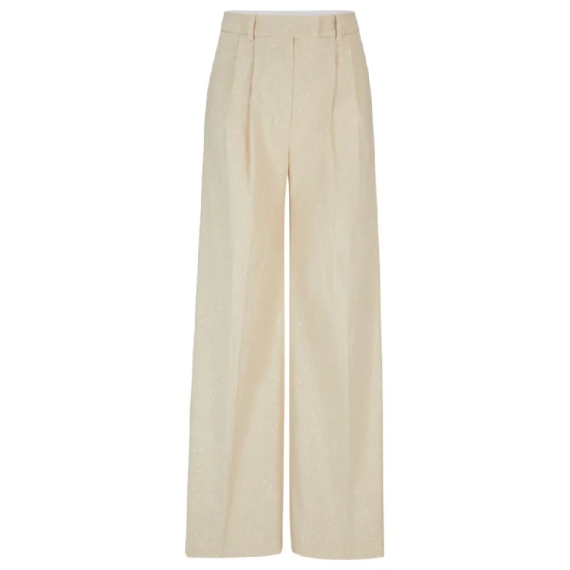 Relaxed-fit trousers in a slub cotton blend