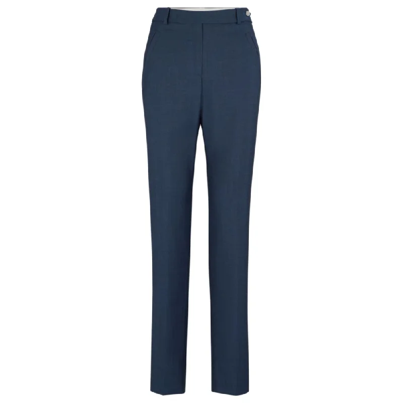 Relaxed-fit trousers in denim-effect wool twill