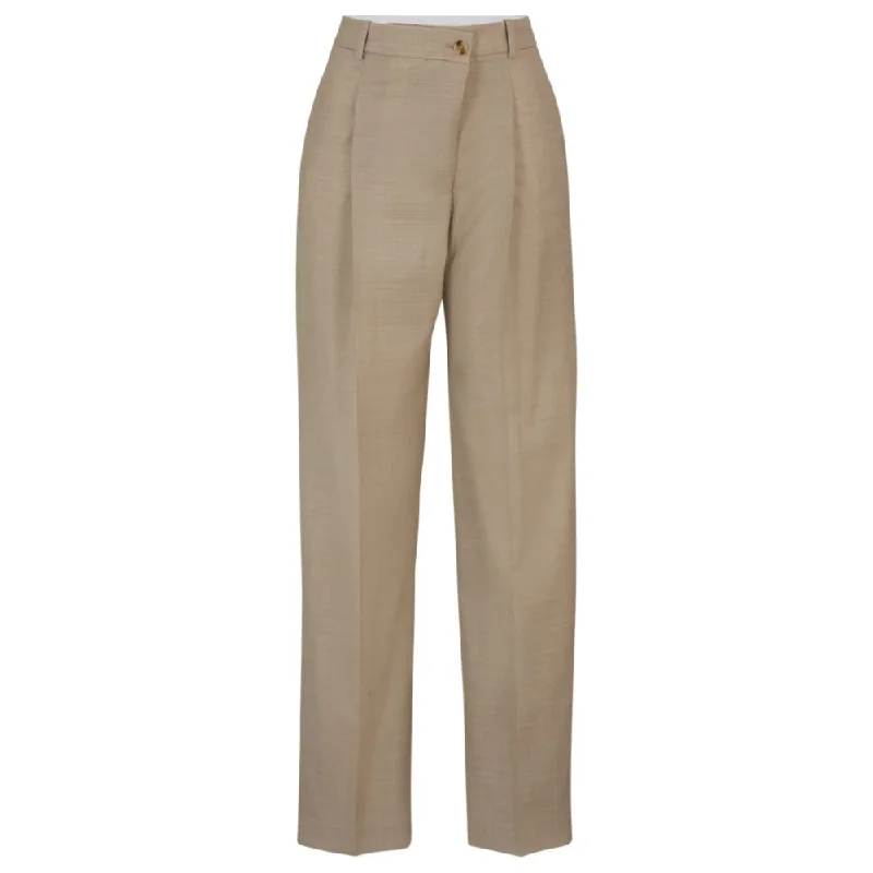 Straight-fit regular-rise trousers in virgin wool