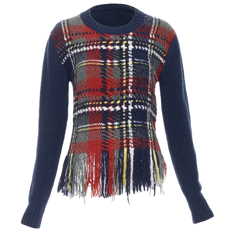 Dior plaid tartan cashmere silk sweater