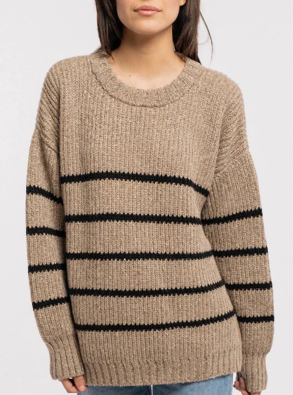 Field Sweater In Brown Stripe