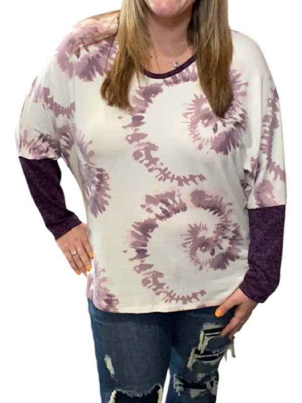 Swirl Dolman Sweater In Lavender