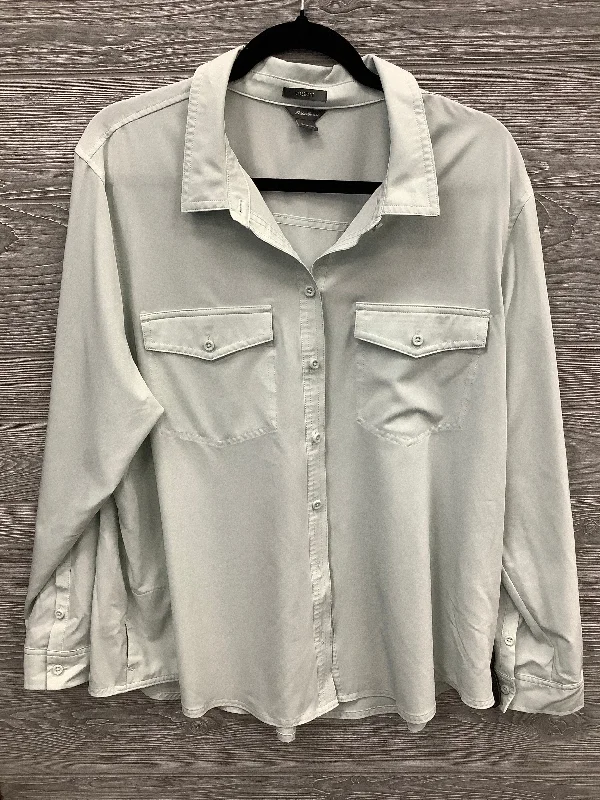 Top Long Sleeve By Eddie Bauer In Green, Size: Xxl