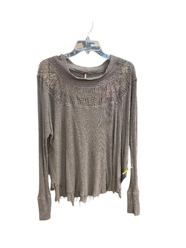 Top Long Sleeve By Free People In Brown, Size: S