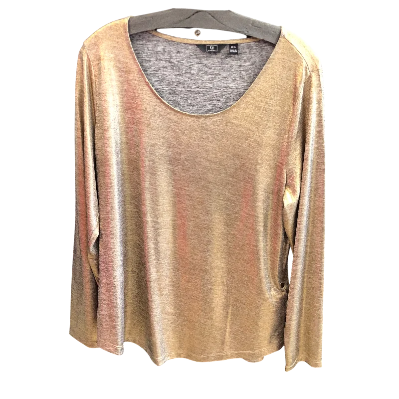 Top Long Sleeve By G By Giuliana In Gold, Size: Xl