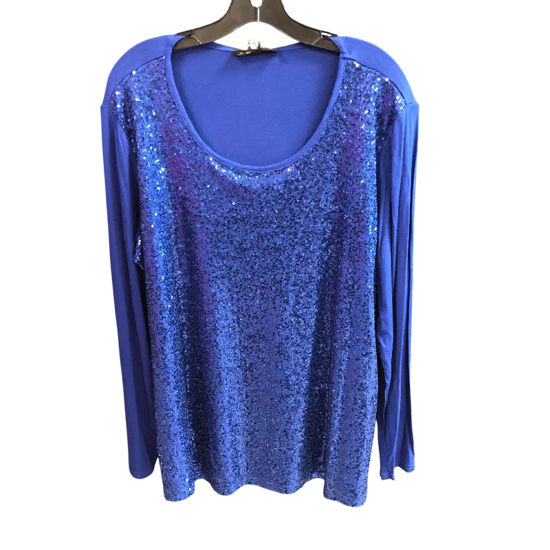 Top Long Sleeve By Joan Boyce In Blue, Size: Xl