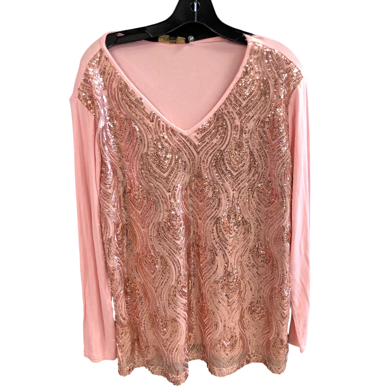 Top Long Sleeve By Joan Boyce In Pink, Size: Xl