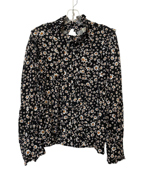 Top Long Sleeve By Listicle In Black, Size: S