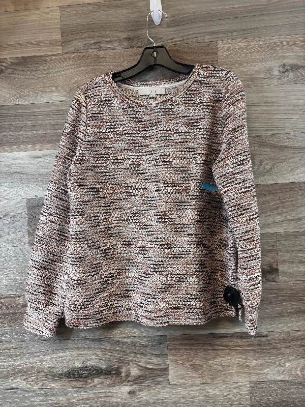 Top Long Sleeve By Loft In Brown & White, Size: S