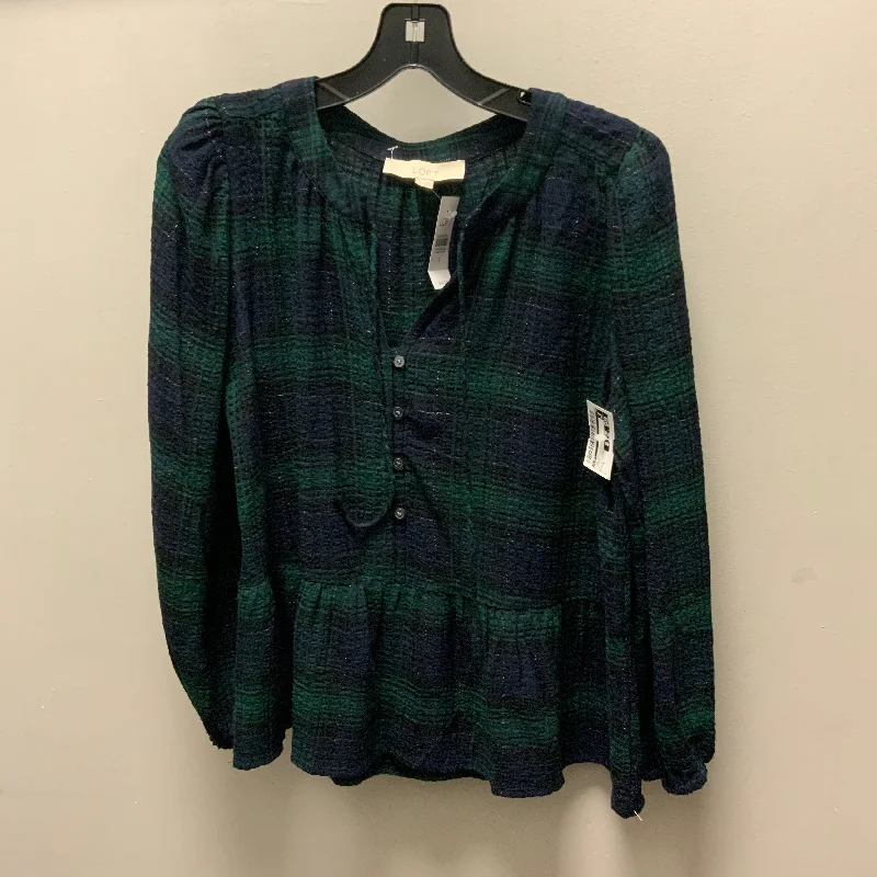 Top Long Sleeve By Loft In Green, Size: S