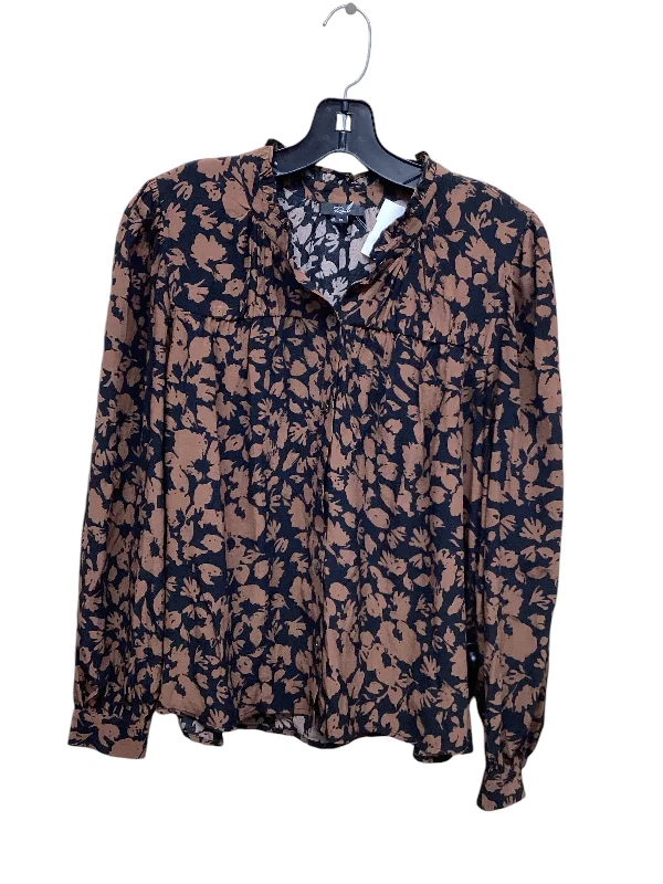 Top Long Sleeve By Rails In Brown, Size: M