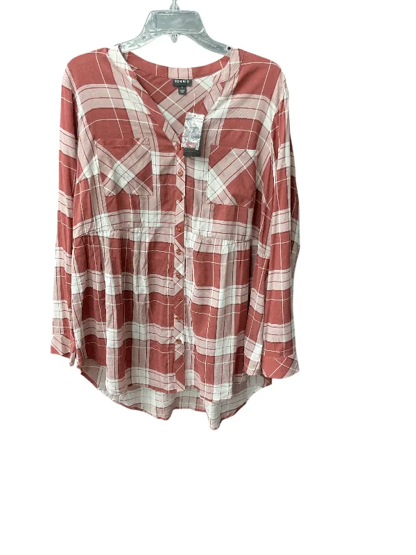 Tunic Long Sleeve By Torrid In Plaid Pattern, Size: 1x