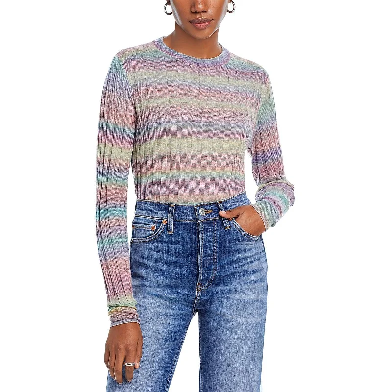 Womens Wool Ombre Crewneck Sweater