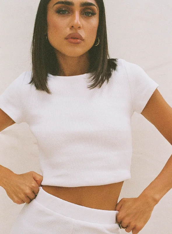 Classic Crop Tee White