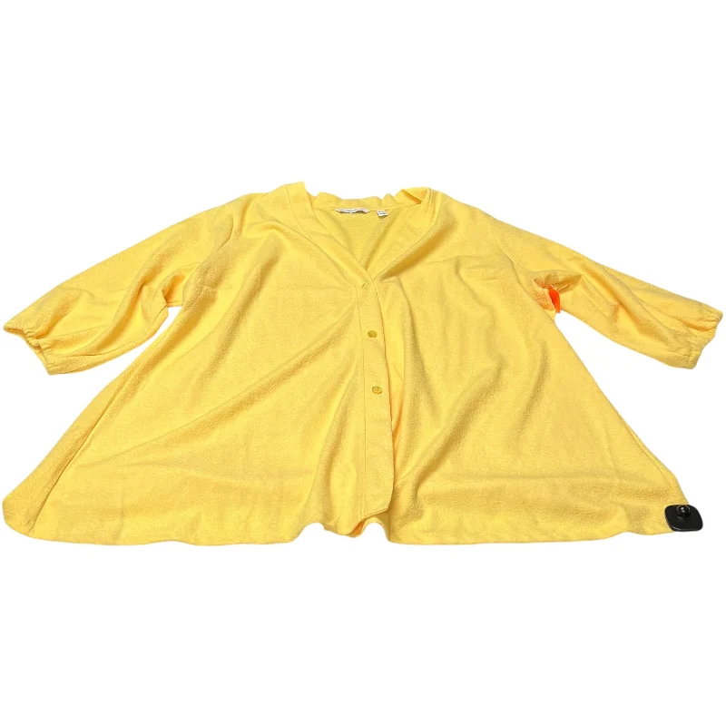 Top 3/4 Sleeve By Isaac Mizrahi In Yellow, Size: 3x