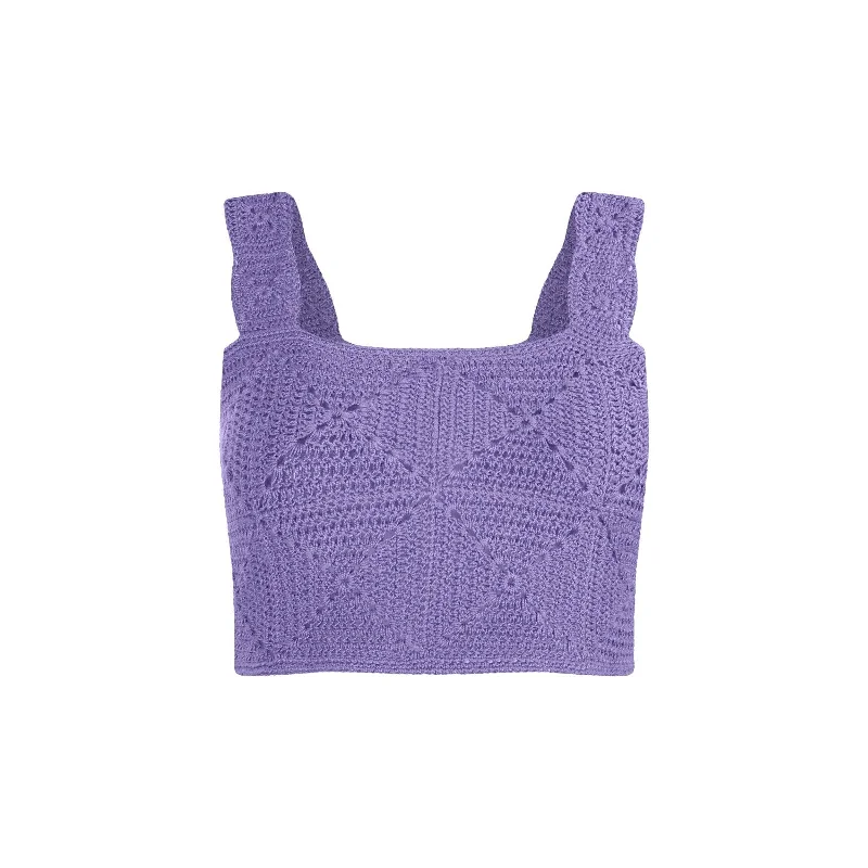 Top Makki unicolor Crochet - Lilac