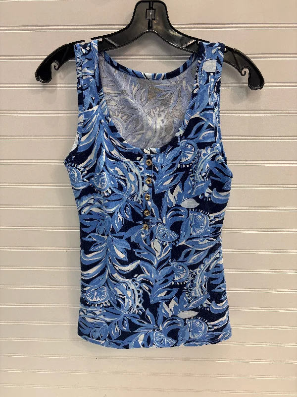 Top Sleeveless By Lilly Pulitzer In Blue & White, Size: Xs