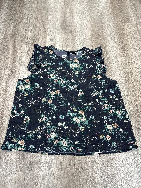 Top Sleeveless By Shein In Floral Print, Size: L