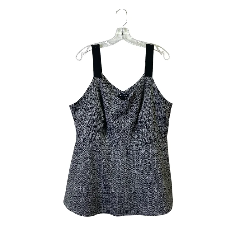 Top Sleeveless By Torrid In Black & White, Size:2X