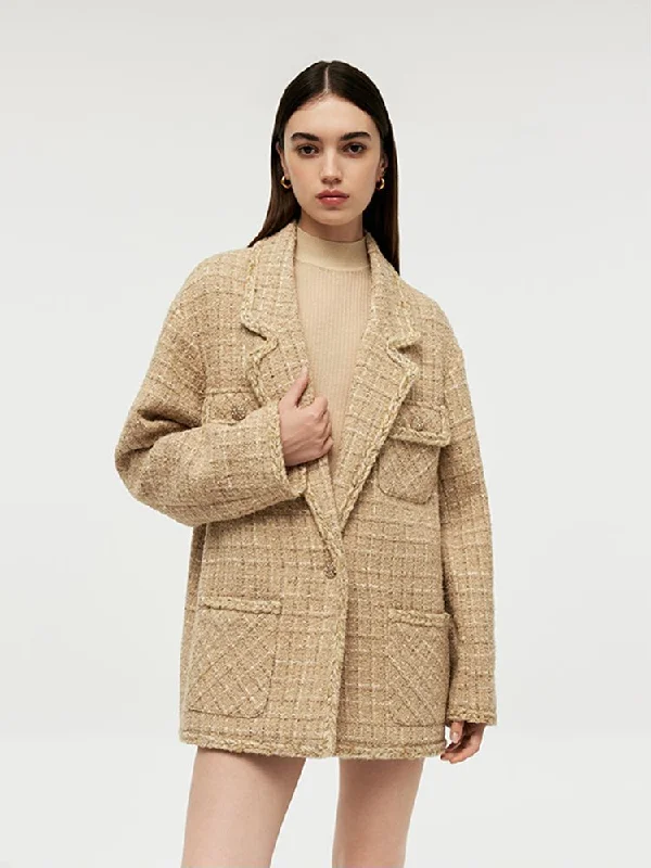 Wool Blend Tweed Women Jacket